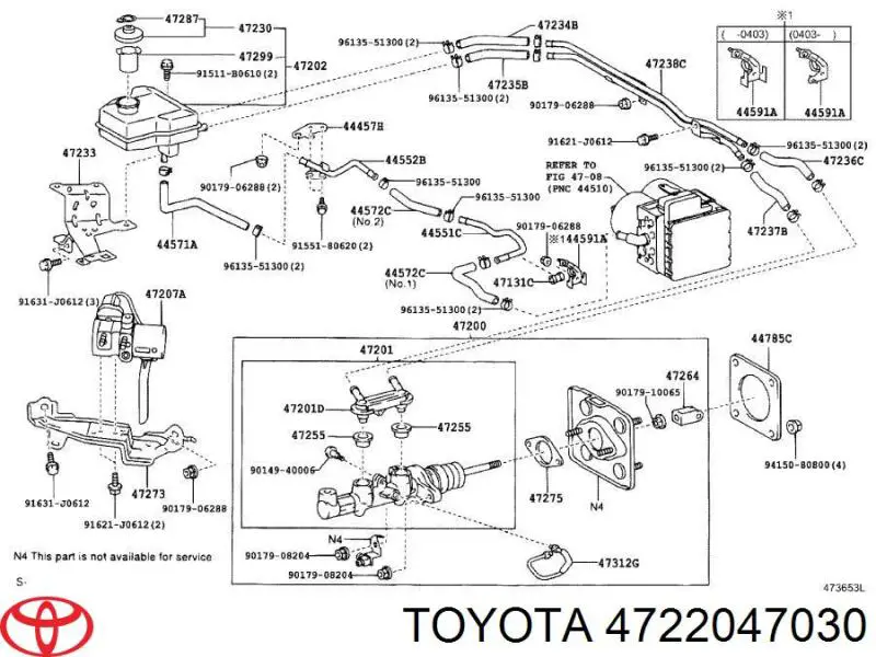 Бачок главного тормозного цилиндра (тормозной жидкости) 4722047030 Toyota