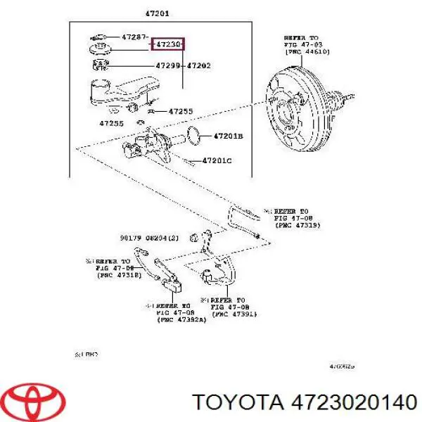 Tapa Tanque Del Cilindro De Freno Principal 4723020140 Toyota/Lexus