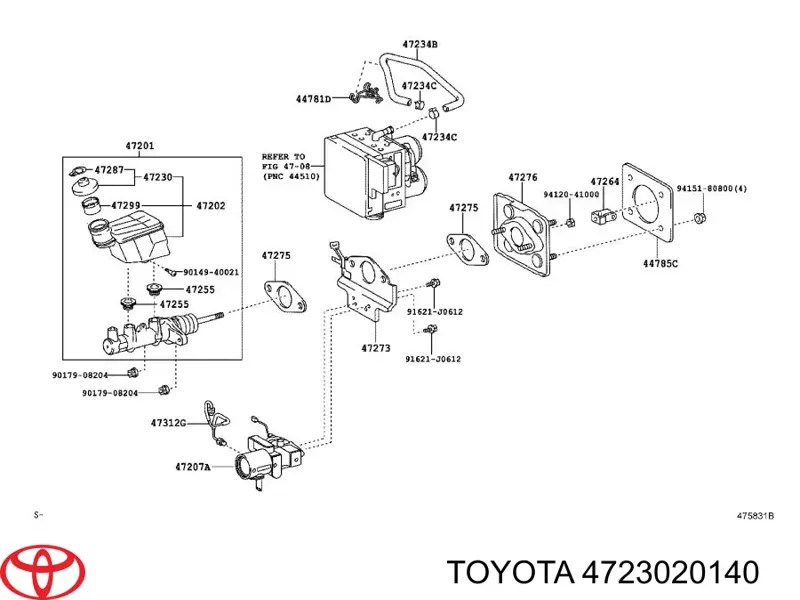 Крышка бачка главного тормозного цилиндра Toyota 4723020140