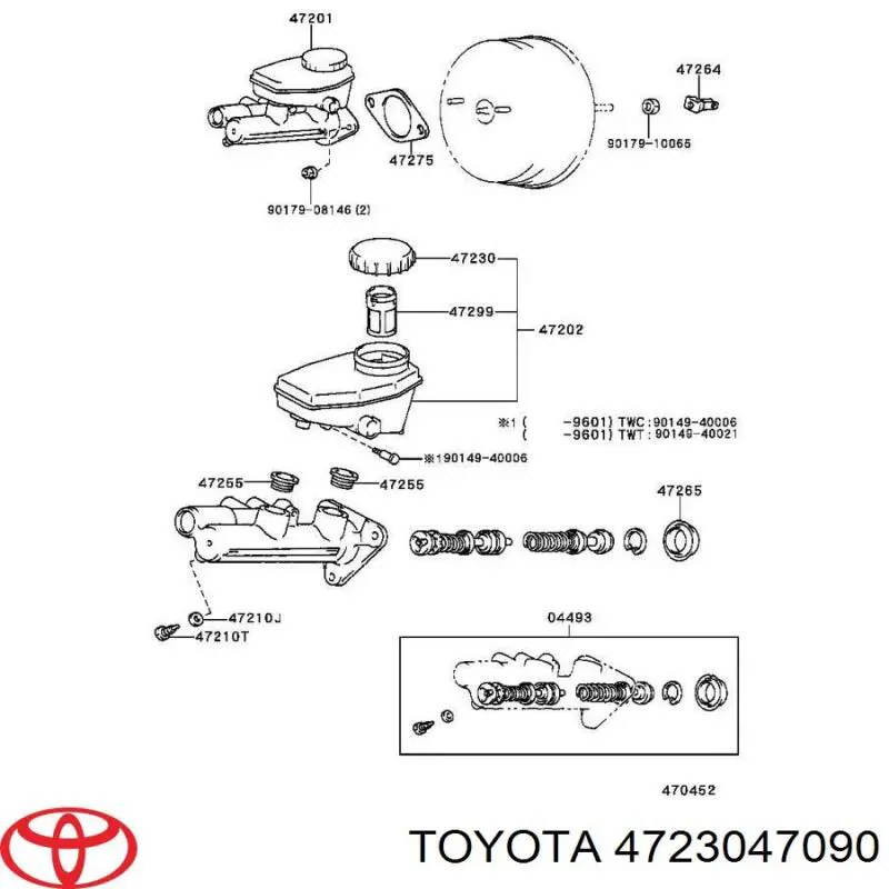 Купить 4723047090 Toyota Крышка бачка главного тормозного цилиндра