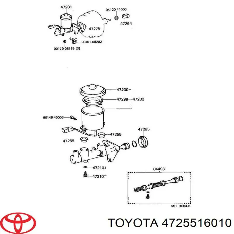 Уплотнение бачка главного тормозного цилиндра Toyota 4725516010 цена, от 5.62 USD