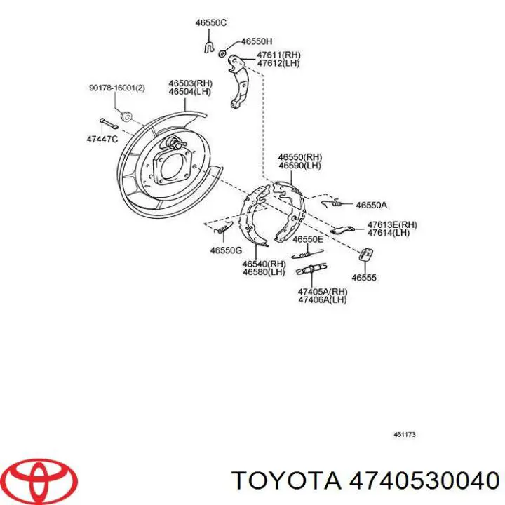 Регулятор заднего барабанного тормоза на Toyota Previa TCR1, TCR2
