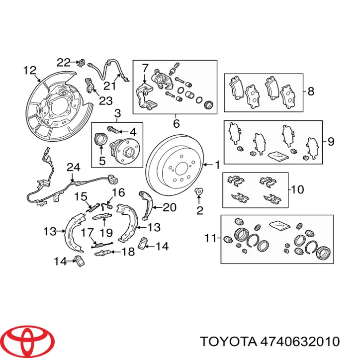 Регулятор заднего барабанного тормоза Toyota 4740632010 цена, от 9.20 USD