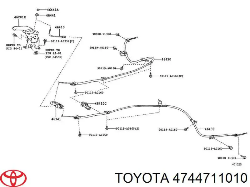 Ремкомплект тормозных колодок Toyota 4744711010