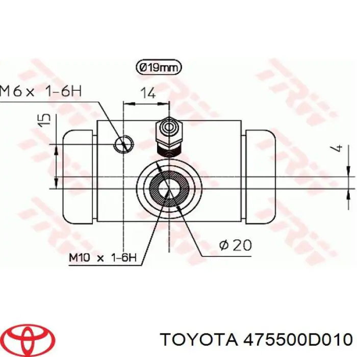 Цилиндр тормозной колесный 475500D010 Toyota