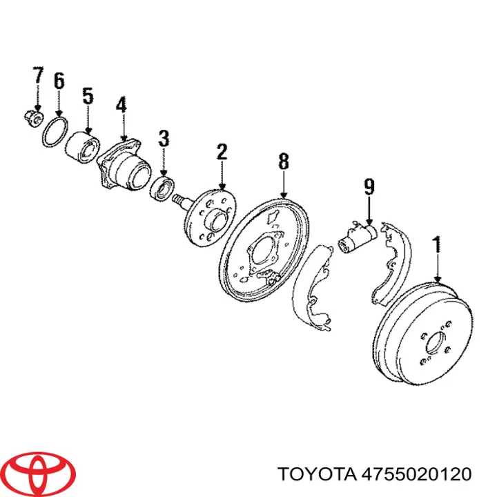 4755020120 Toyota цилиндр тормозной колесный рабочий задний