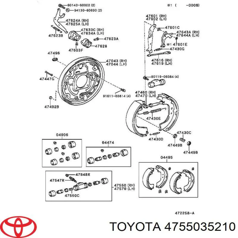 4755035210 Toyota цилиндр тормозной колесный рабочий передний