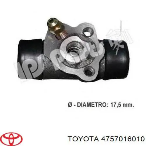 Cilindro de freno de rueda trasero 4757016010 Toyota