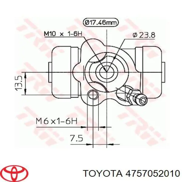 4757052010 Toyota цилиндр тормозной колесный рабочий задний