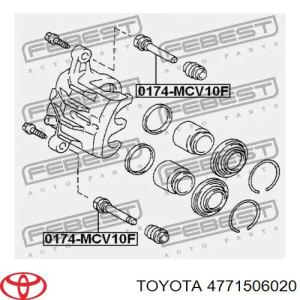 Направляющая суппорта переднего нижняя 4771506020 Toyota