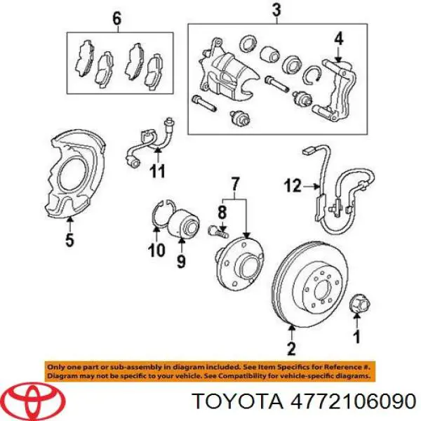 Скоба тормозного суппорта заднего Toyota 4772106090 цена, от 63.35 USD