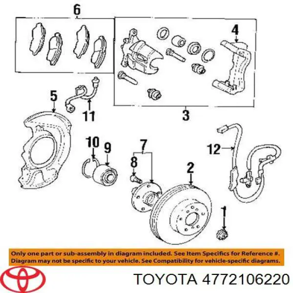 Скоба тормозного суппорта переднего 4772106220 Toyota