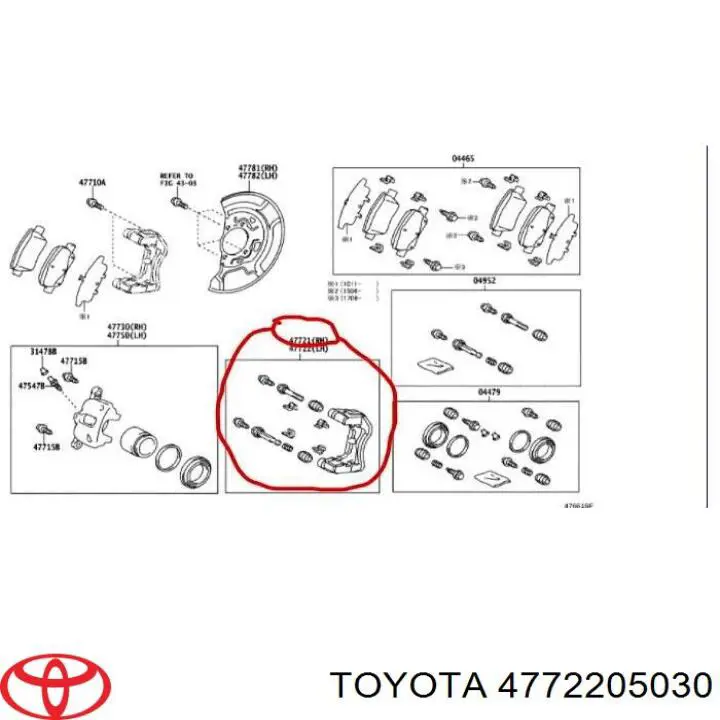 Купить Скоба суппорта Тойота Авенсис II T25