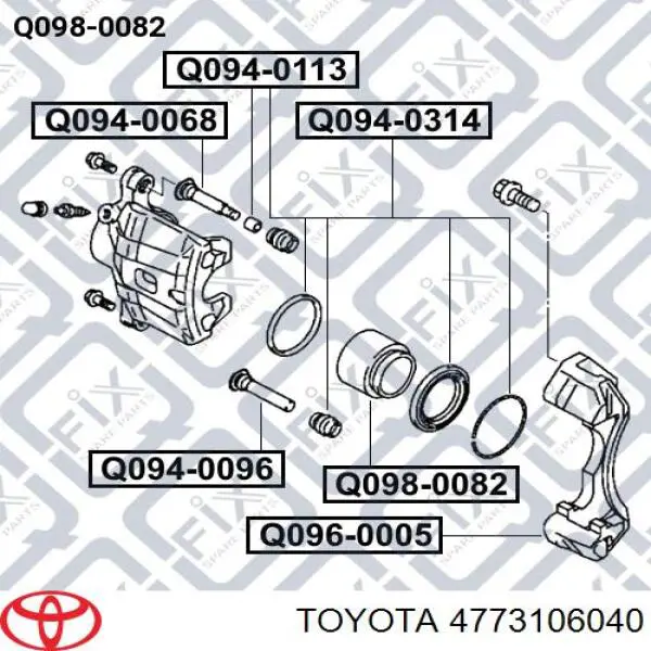 4773106040 Toyota поршень суппорта тормозного переднего