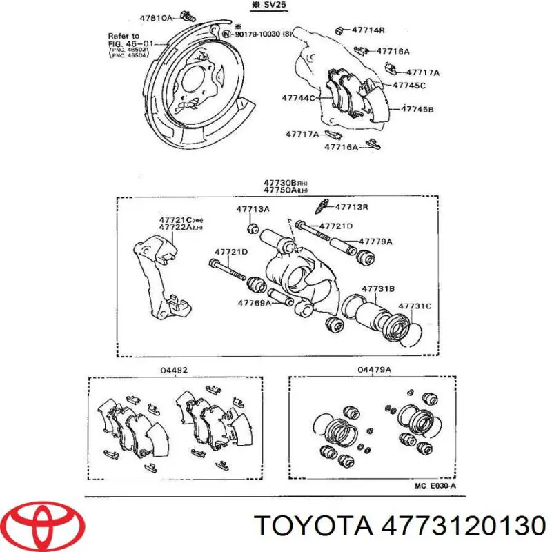 4773120130 Toyota поршень суппорта тормозного заднего