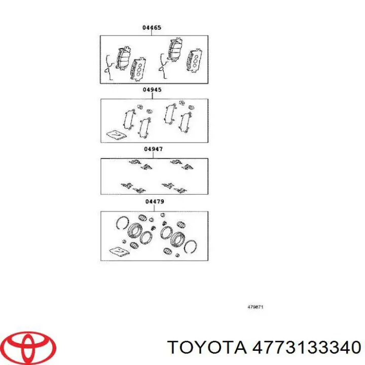 4773133340 Toyota поршень суппорта тормозного переднего