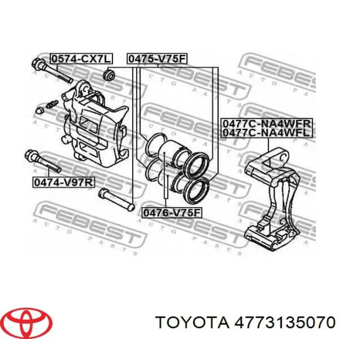 Поршень суппорта тормозного заднего на Toyota 4Runner GRN21, UZN21