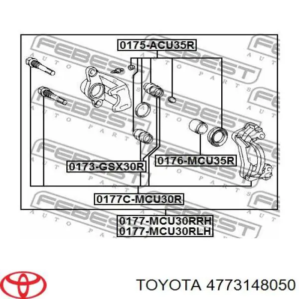 4773148050 Toyota поршень суппорта тормозного заднего