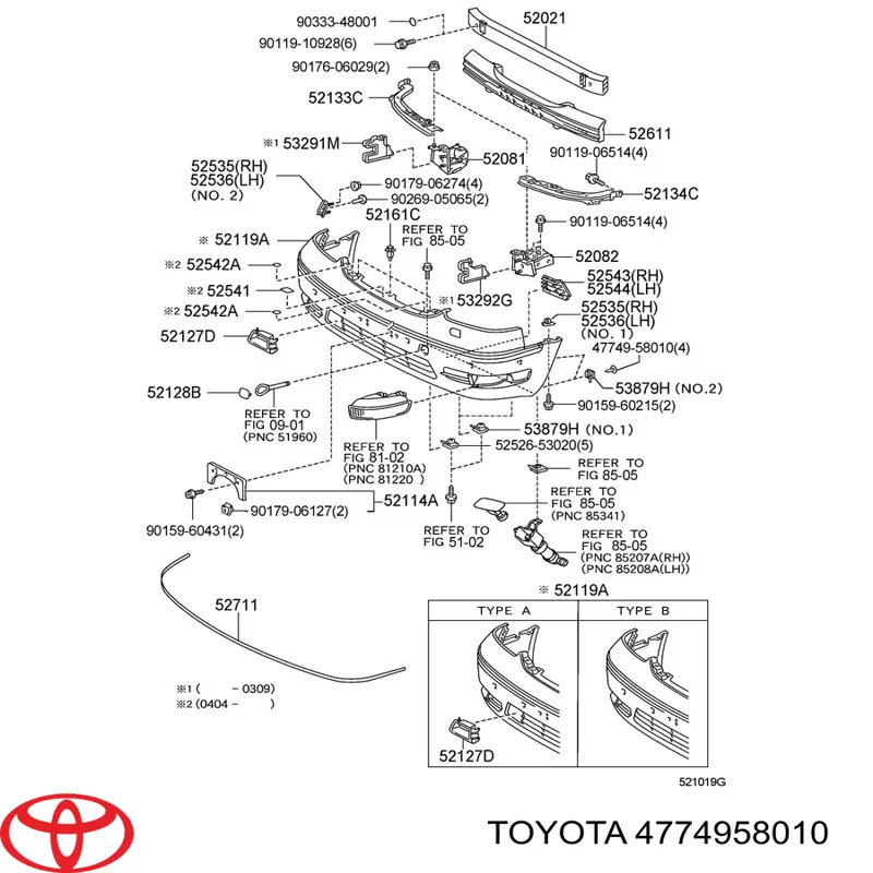 Купить 4774958010 Toyota Пистон крепления подкрылок