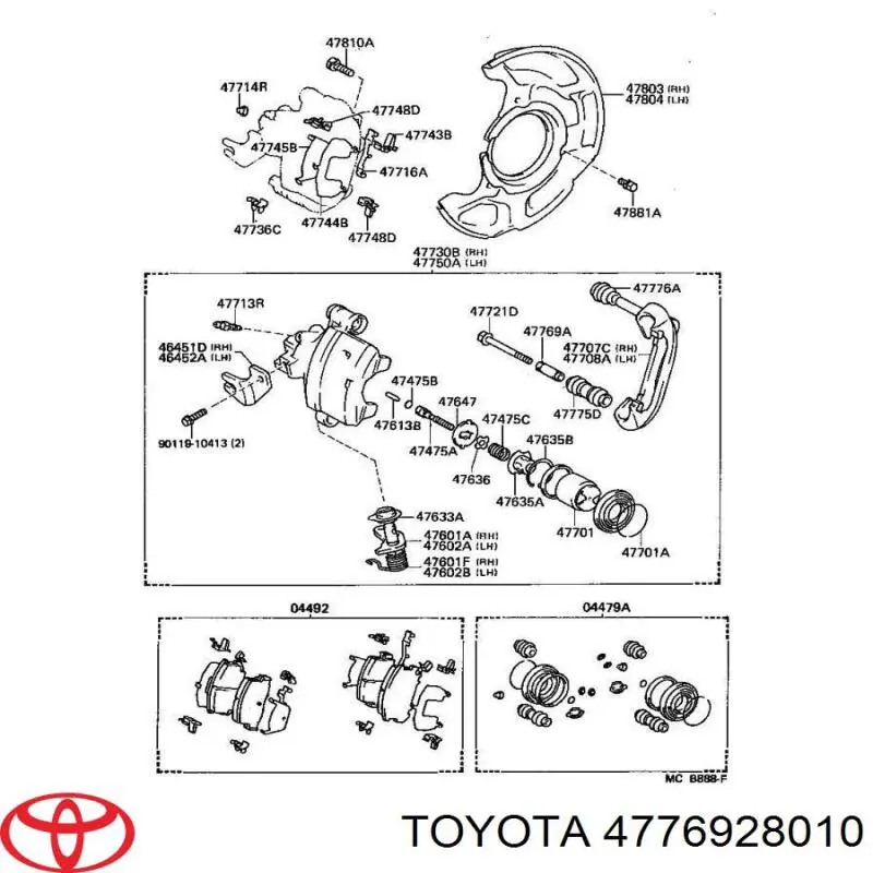 Купить 4776928010 Toyota Направляющая суппорта заднего