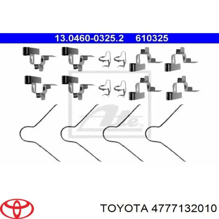 Juego de reparación, pastillas de frenos 4777132010 Toyota