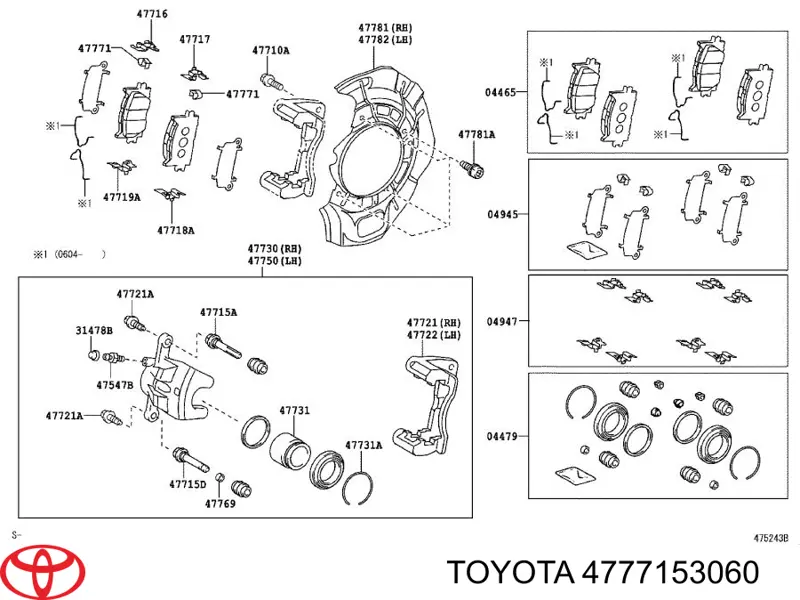 4777153060 Toyota sensor dianteiro de desgaste das sapatas do freio