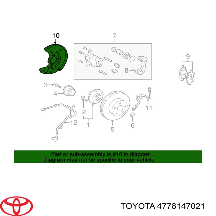 Щиток тормозного диска переднего левого Toyota 4778147021 цена, от 48.65 USD
