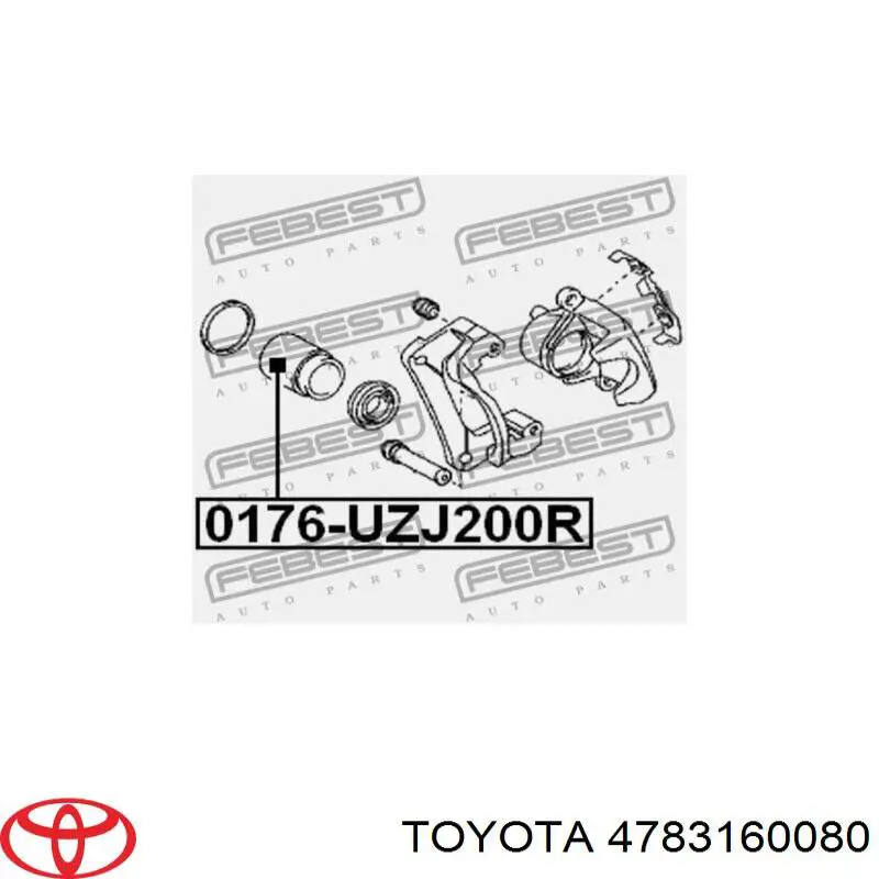 4783160080 Toyota поршень суппорта тормозного заднего