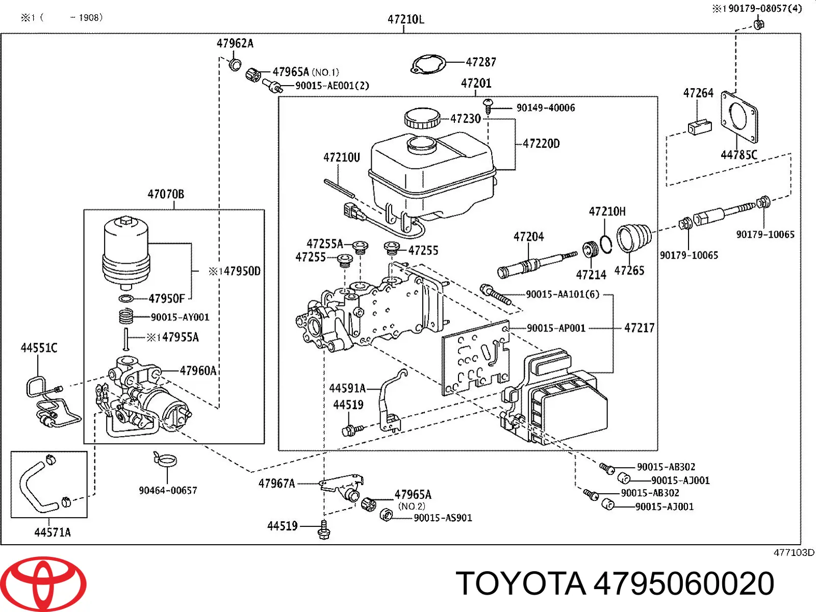 Гидроаккумулятор тормозной системы на Toyota Land Cruiser PRADO 