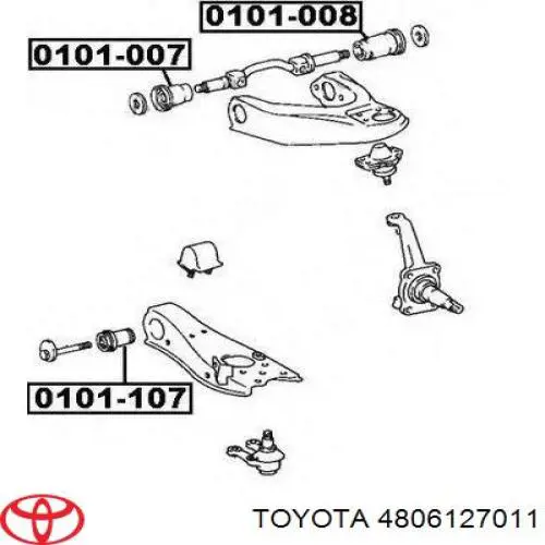 Silentblock de suspensión delantero inferior 4806127011 Toyota