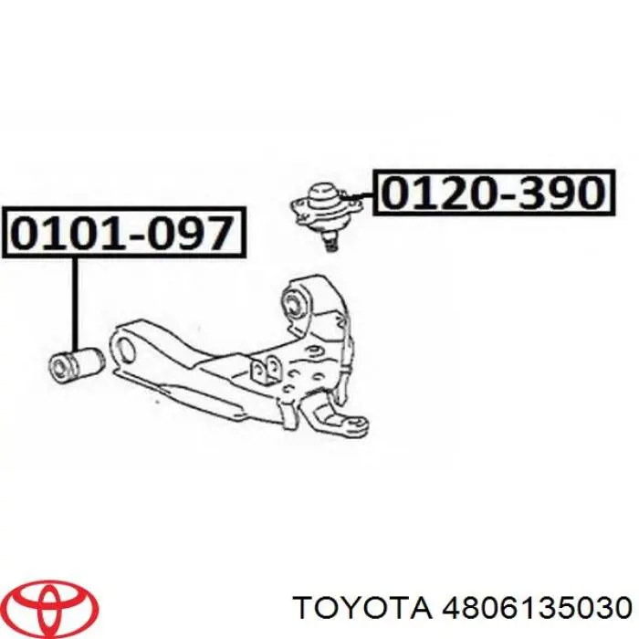 Купить 4806135030 Toyota Сайлентблок нижний передней подвески