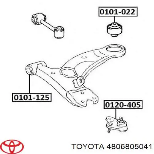 Купить 4806805041 Toyota Нижний правый рычаг передней подвески