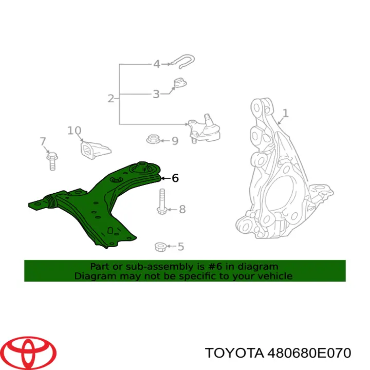 Правый рычаг передней нижней подвески Toyota 480680E070 цена, от 115.69 USD