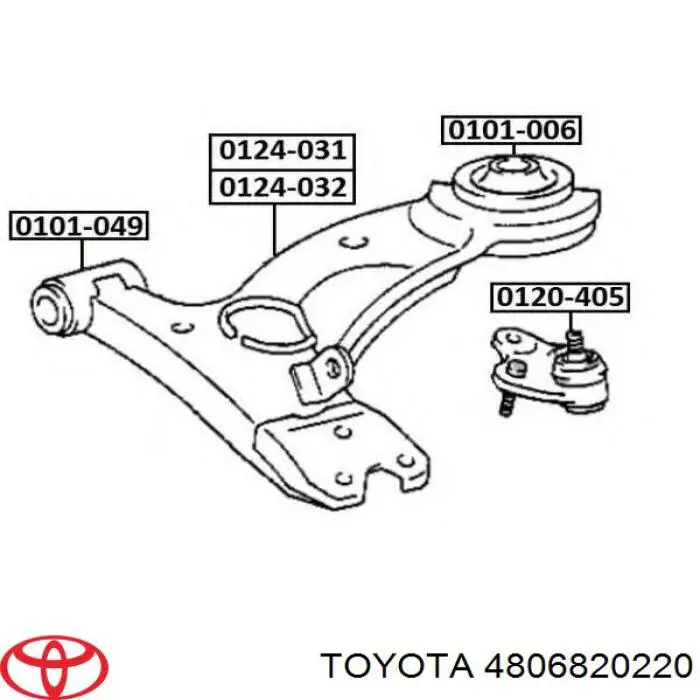 Рычаг передней подвески нижний правый 4806820220 Toyota