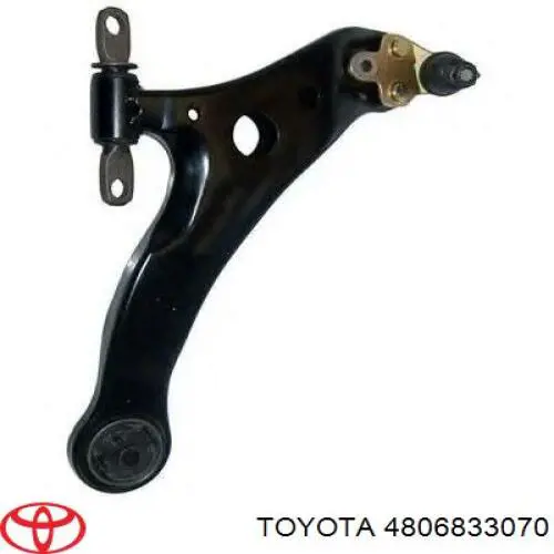 4806833070 Toyota braço oscilante inferior direito de suspensão dianteira