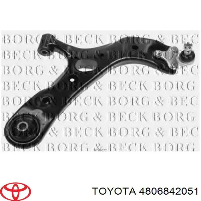 4806842051 Toyota braço oscilante inferior direito de suspensão dianteira