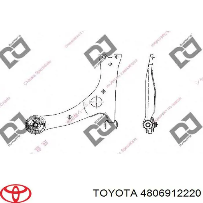4806912220 Toyota Рычаг передней подвески нижний левый