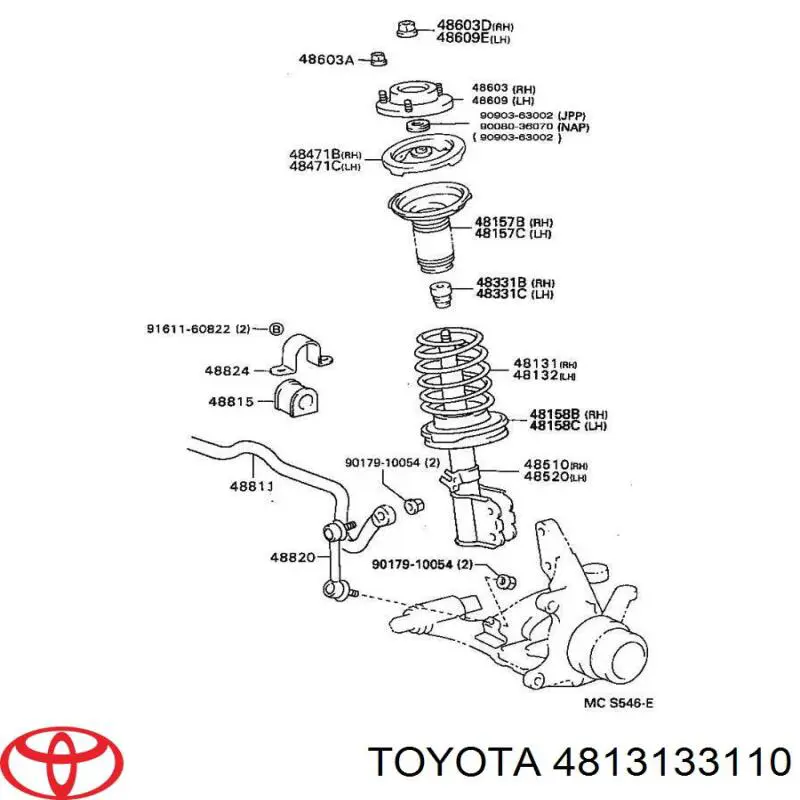 4813133010 Toyota Пружина передней подвески