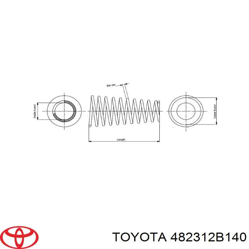 Пружина амортизатора Toyota 482312B090 цена, от 31.67 USD