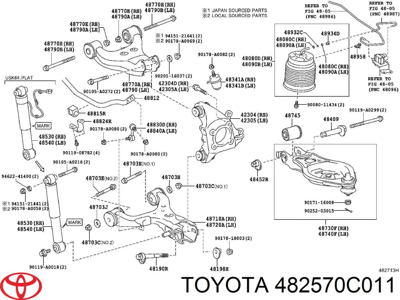 Опора амортизатора Toyota 482570C011