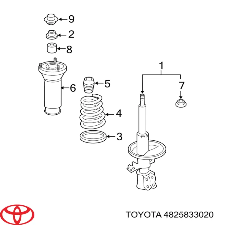 Проставка (резиновое кольцо) пружины задней нижняя Toyota 4825833020 цена, от 15.26 USD