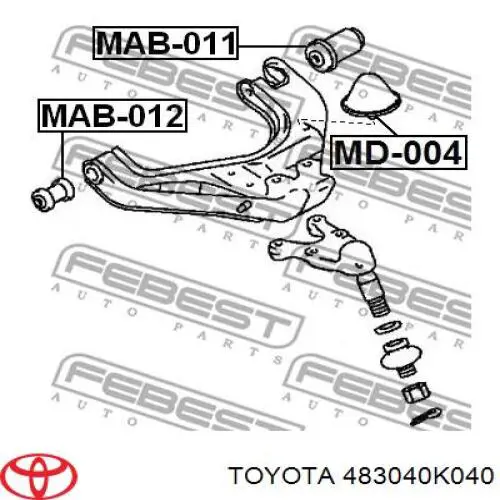 Буфер-отбойник амортизатора переднего Toyota 483040K040 цена, от 16.65 USD