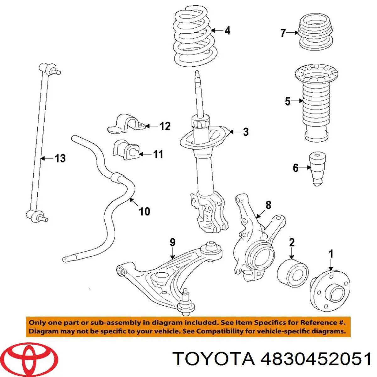 Купить 4830452051 Toyota Буфер (отбойник) амортизатора переднего