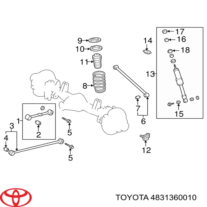 Буфер-отбойник амортизатора заднего Toyota 4831360010 цена, от 23.53 USD