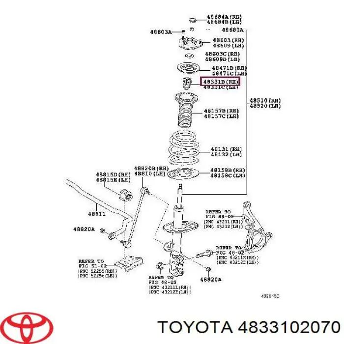 4833102070 Toyota буфер (отбойник амортизатора переднего)