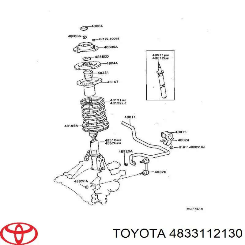 Буфер (отбойник) амортизатора заднего на Toyota Carina II 