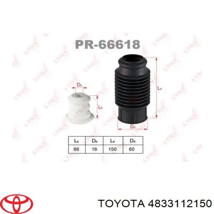 4833112150 Toyota Буфер (отбойник) амортизатора переднего + пыльник