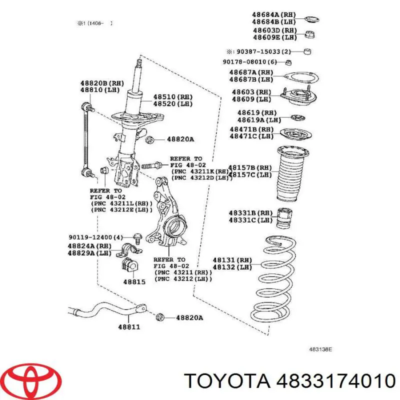 Буфер (отбойник) амортизатора переднего 4833174010 Toyota