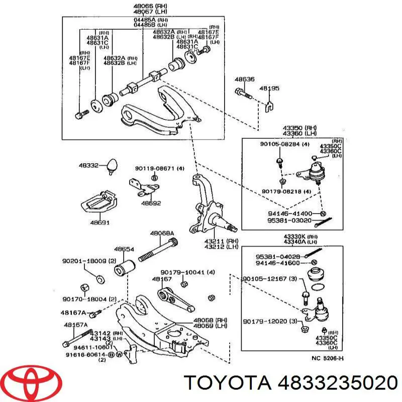 4833235020 Toyota буфер (отбойник амортизатора переднего)