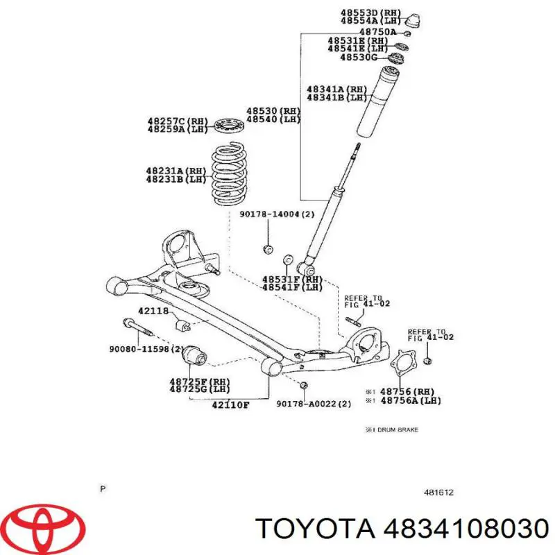 4834108030 Toyota буфер (отбойник амортизатора заднего)